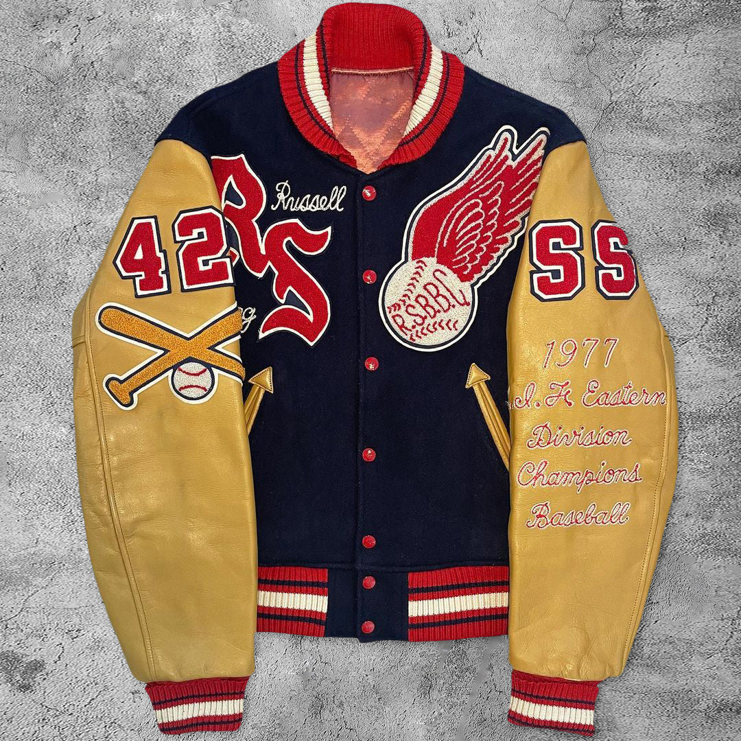 Casual retro rugby baseball jacket
