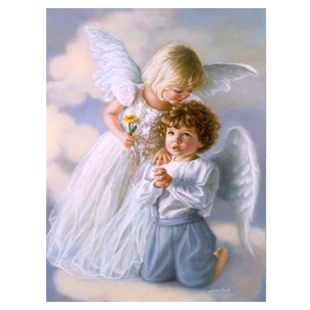 

35*45CM - Round Drill Diamond Painting - Cute Angels, 501 Original