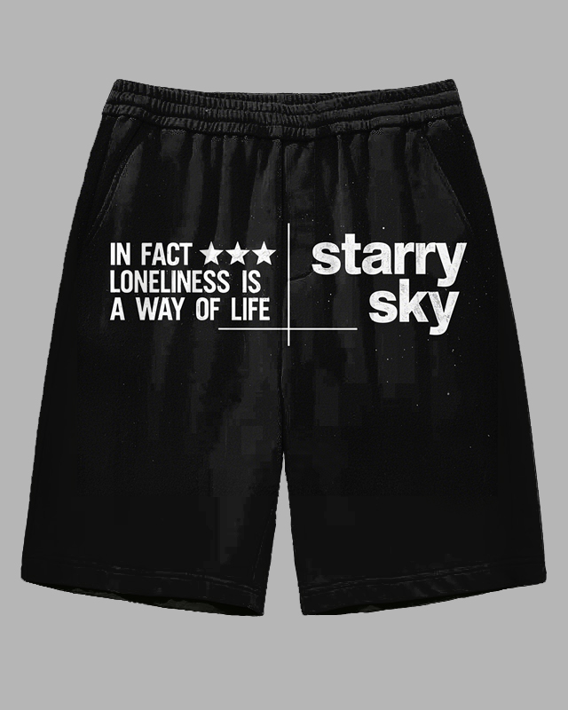 Big and Tall Men's Simple Style Funny Saying starry sky Printed Outdoor Casual Shorts