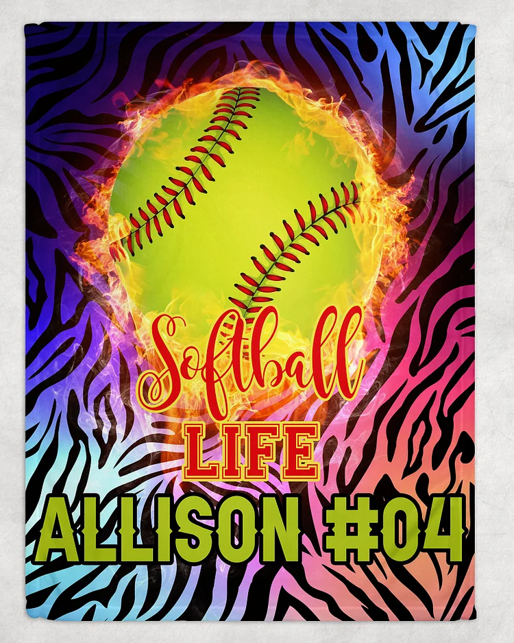 Personalized Softball Blanket For Comfort & Unique|BKKid264
