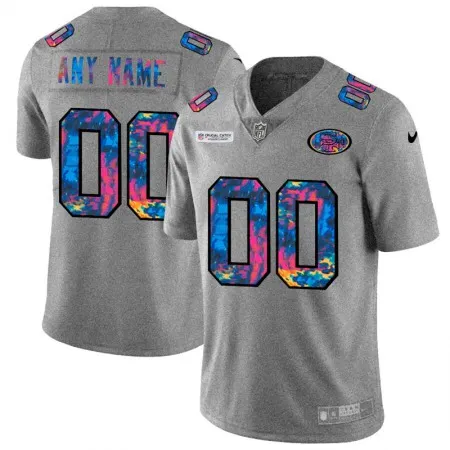 Men's San Francisco 49ers Customized 2020 Grey Crucial Catch Limited Stitched Jersey