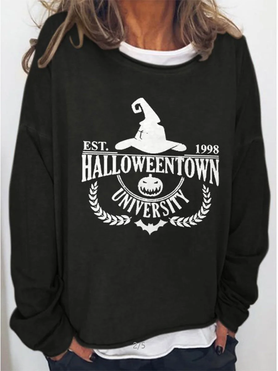 Halloweentown University Witch Hat Print Sweatshirt