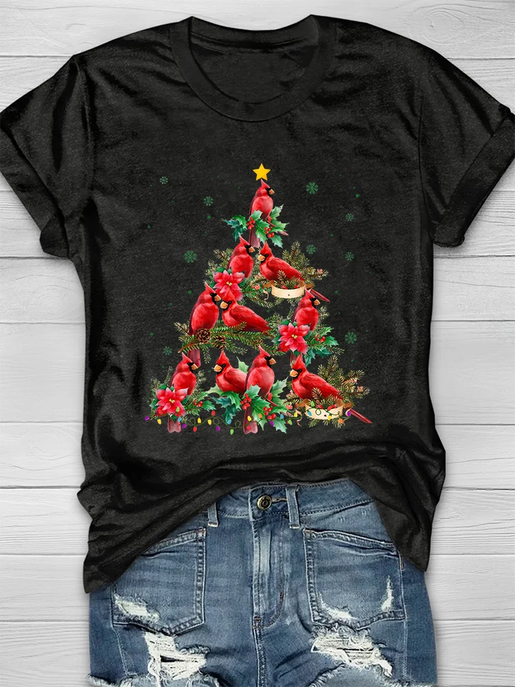 Cardinal Bird Christmas T-shirt