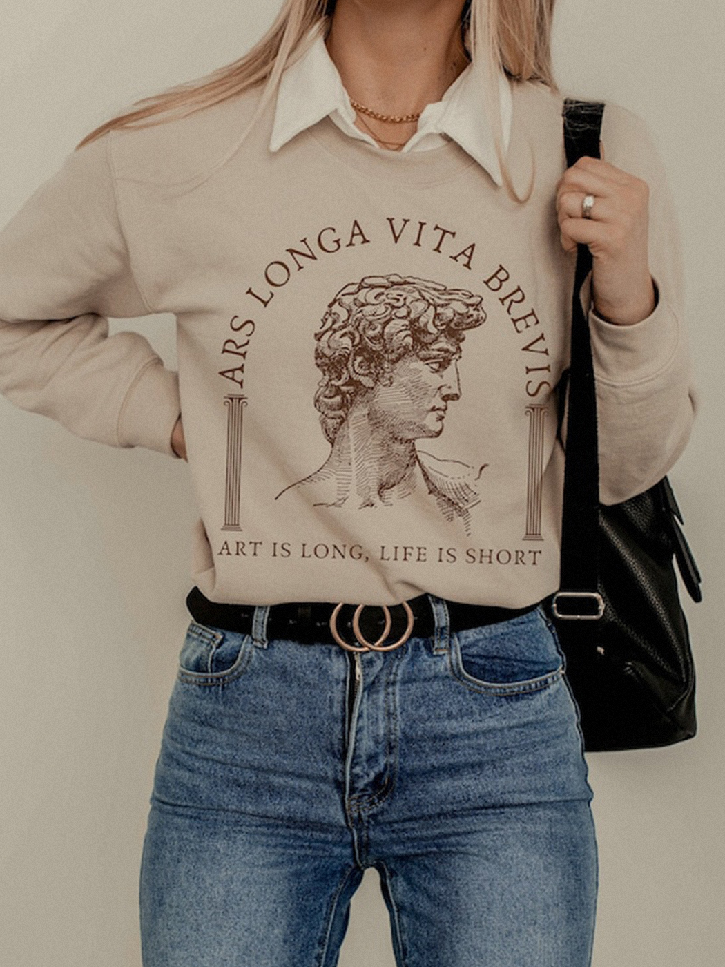 Literary Statue Print Sweatshirt / TECHWEAR CLUB / Techwear