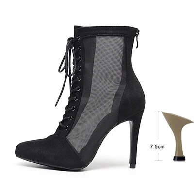 VCshoes Women Black Flannel Ballroom Dance Boots Girls Salsa Bachata Dancing Shoes Women Closed Toe Practice Latin Dance Shoes
