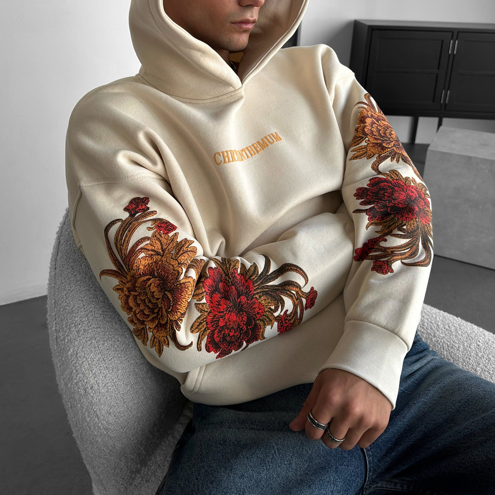 Oversized Chrysanthemum Hoodie