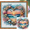 Seaside Sunset - 11CT Stamped Cross Stitch - 40*40cm - Natural