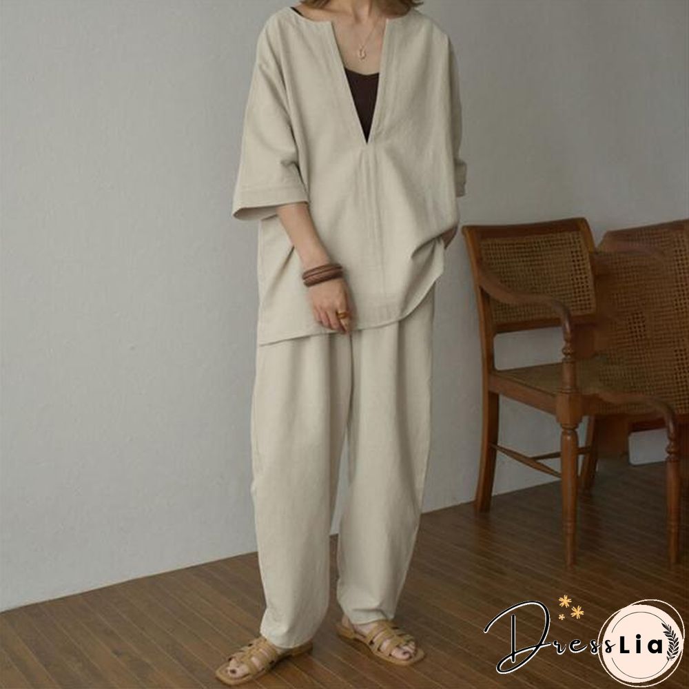 Loose Outfit Solid Color Long For Office