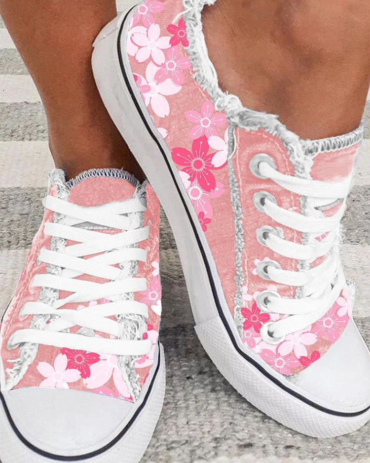 CHERRY BLOSSOM CANVAS SHOES