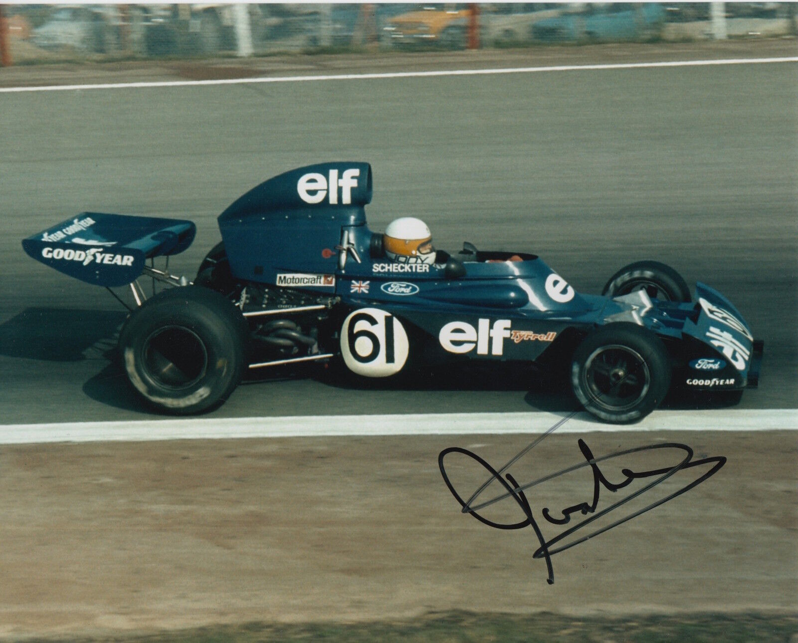 Jody Scheckter Hand Signed 10x8 Photo Poster painting Elf Team Tyrrell F1.