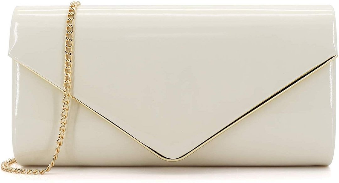 Patent Leather Envelope Clutch Purse Shiny Candy Foldover Clutch Evening Bag for Women