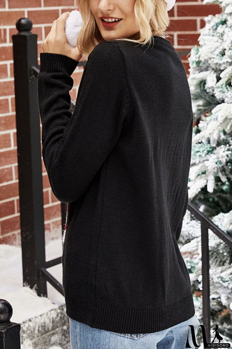 MidiSono - Fashion British Style Print Patchwork O Neck Tops