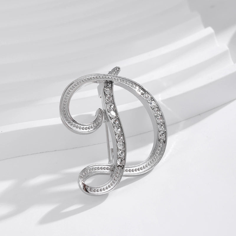 Minimalist Pin Letter Zinc Alloy Plating Inlay Rhinestones Unisex Brooches