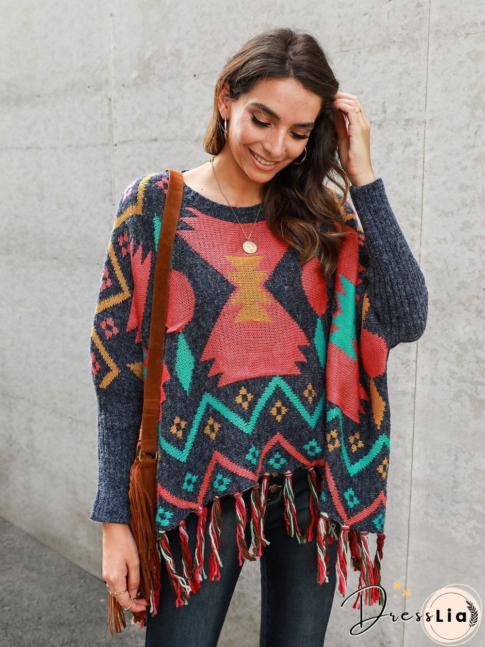 Shift Long Sleeve Tribal Boho Sweater
