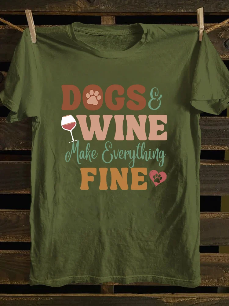 Dog And Wine Lover T-shirt