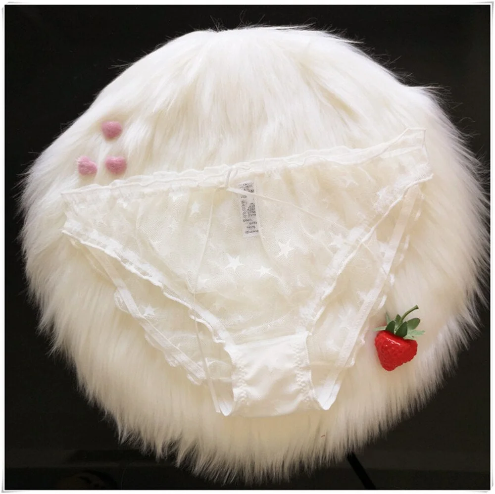 Women Sexy Lace Lingerie Temptation Low-waist Panties Star Pattern Underpants Female Transparent Hollow Out Briefs Underwear