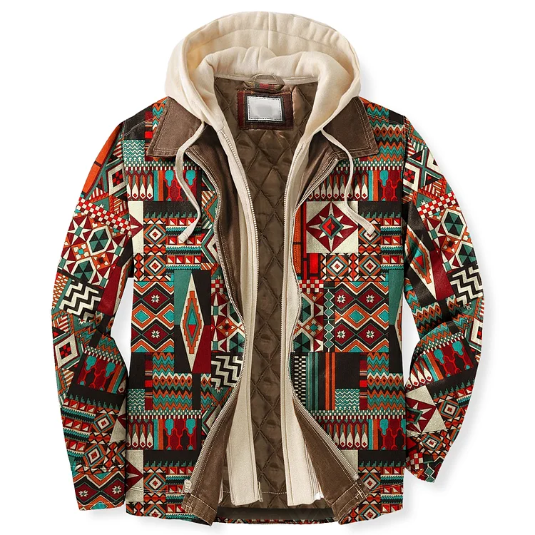 Men's Lined Hooded Flannel Jacket