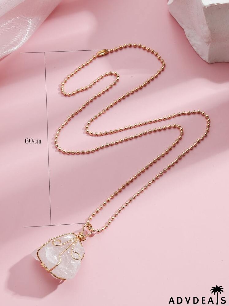 Irregular Stone Pendant Necklace