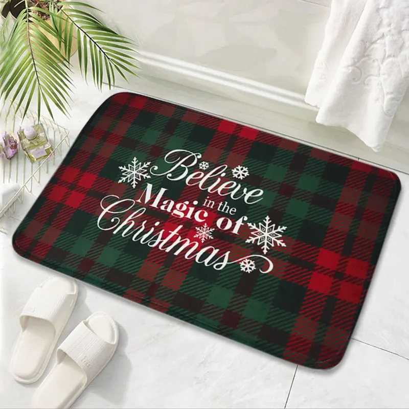Merry Christmas Mat Flannel Outdoor Carpet Christmas Decorations For Home Xmas Santa Ornament Navidad 2020 Noel New Year Gifts