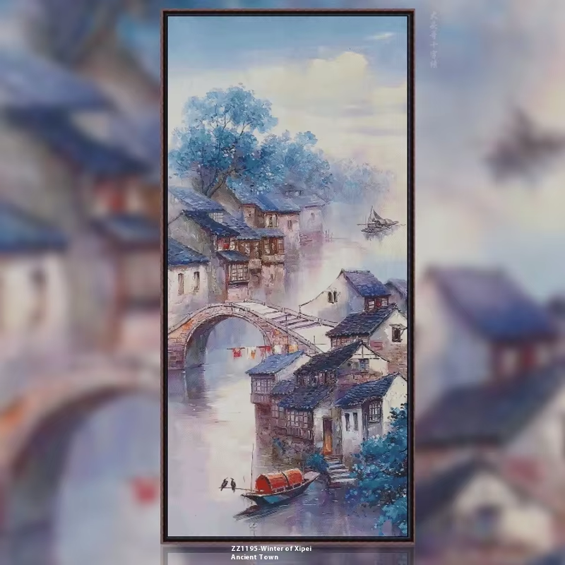 1set DIY Printed Cross Stitch Kit 【ZZ1195- Winter in Xitang Ancient Town】printed (stamped) cross-stitch Painting Fairy Cross Stitch