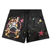 Unisex Fitness Skeleton Flame Print And Star Pattern Athletic Shorts by Inlyline