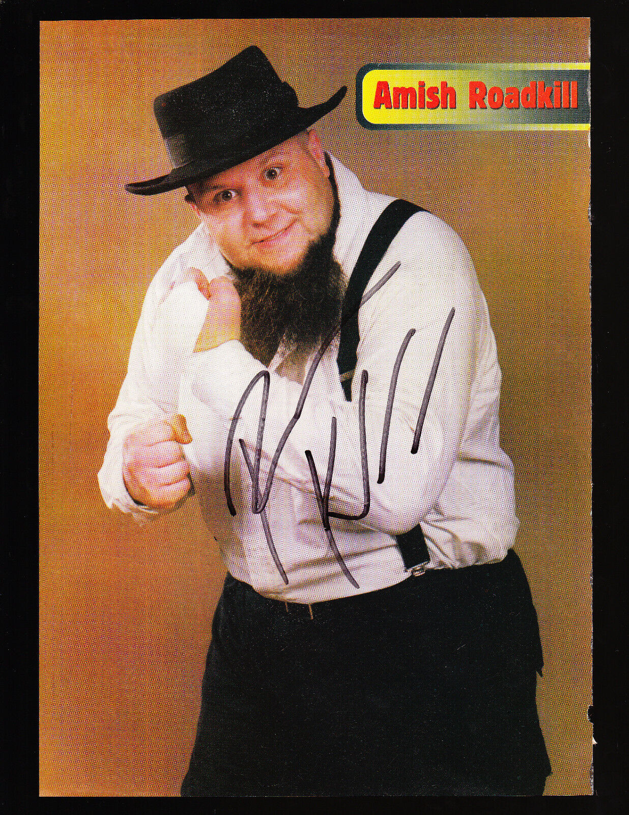 AMISH ROADKILL SIGNED AUTOGRAPH 8X11 YEARBOOK Photo Poster painting ECW Photo Poster painting COA