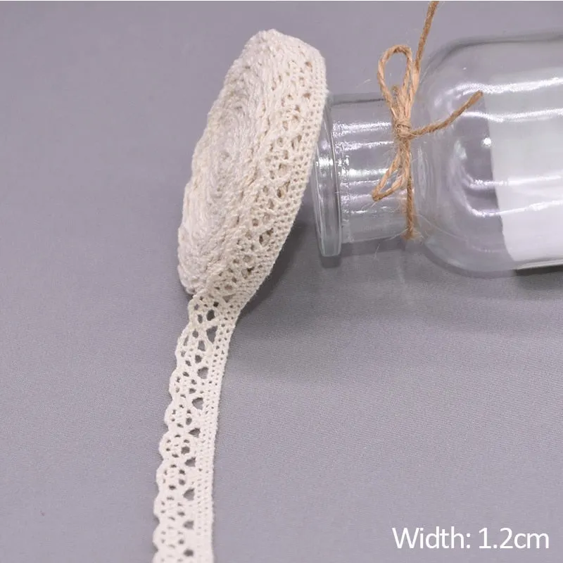 5/10Yards White Cotton Embroidered Lace Trim Ribbons Fabric DIY Handmade Craft Clothes Sewing Accessories Supplies