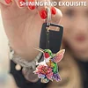 (US Local)6Pcs Double Sided Hummingbird Holding A Flower Diamond Art Keychains Crafts