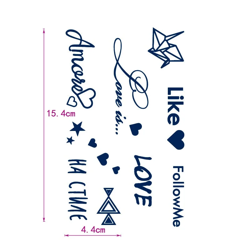 Bracelet Tattoo/Dog/like love/heart/arrow Lasts 15 Days Waterproof Temporary Tattoos Men Flash Tatoo Fake Tattoo Sticker