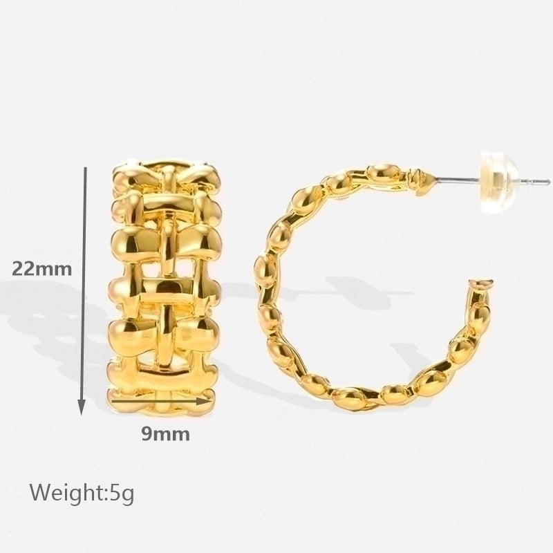 1 Pair Vintage Style Minimalist Geometric Plating 304 Stainless Steel Earrings