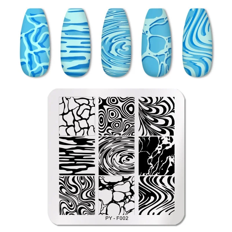 PICT YOU Square Lace Series Nail Stamping Plates Stencil Stainless Steel Tools Nail Art Stamp Design for DIY Image Plate-Nail Inspo