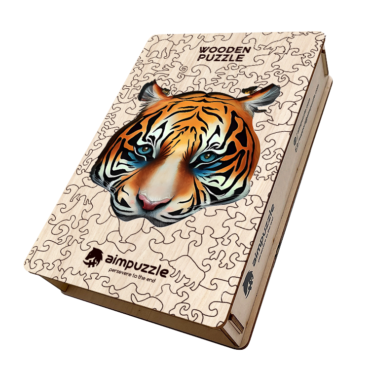 Brave Eyed Tiger Wooden Jigsaw Puzzle