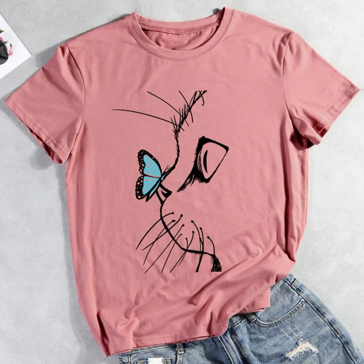 PSL - Boop! Butterfly on a kitten nose  T-shirt Tee -012547