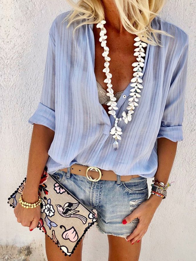 Casual V Neck Shirts & Tops