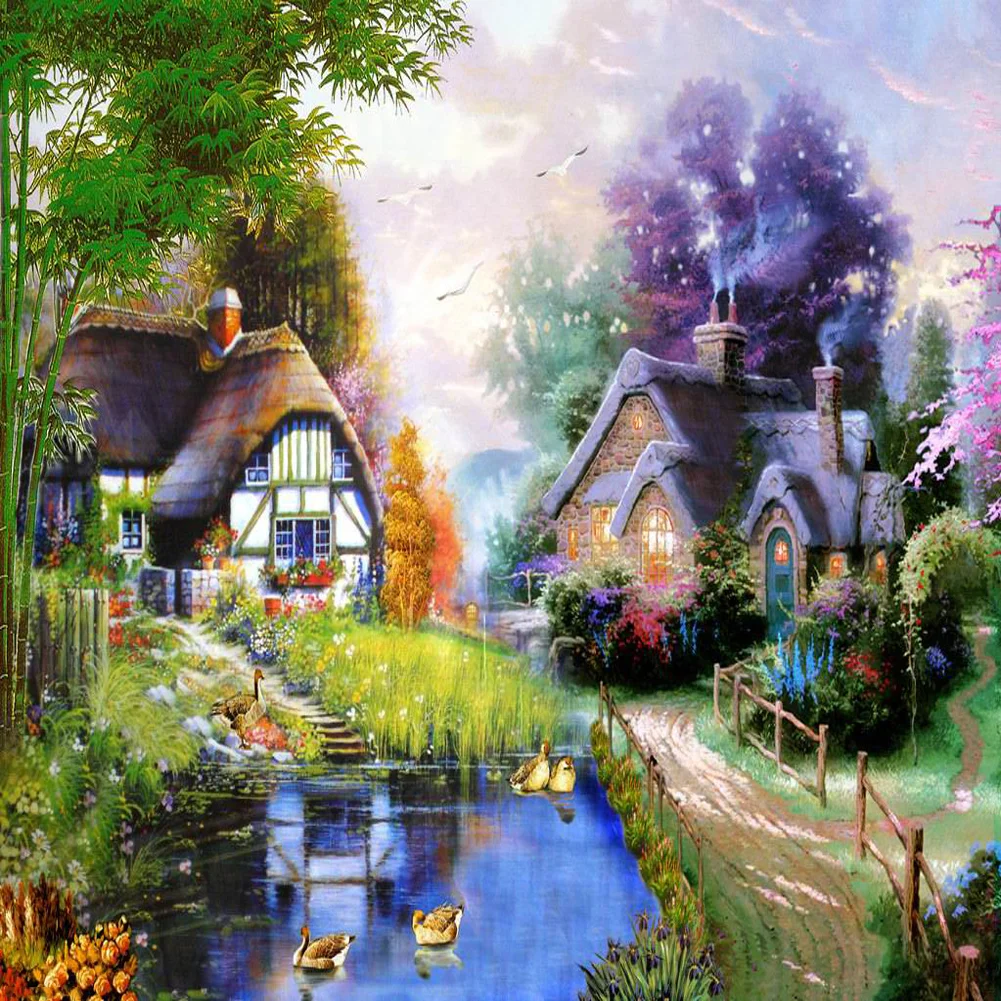 Diamond Painting - Round Drill - House(30*30cm)