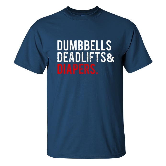 Livereid Dumbbells Deadlifts & Diapers Printed Men's T-shirt - Livereid
