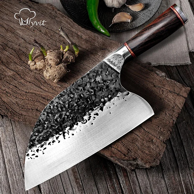 Chef Knife Butcher Knives Handmade Forged 5CR15MOV Stainless Steel Chop Chinese Cleaver Kitchen Cooking Tools with Wooden Handle