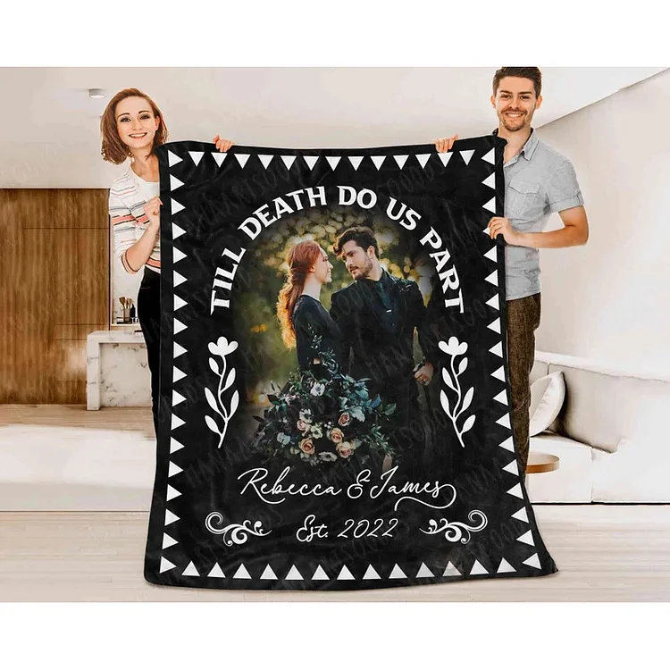 "The Death Do Us Apart" Halloween Blanket Personalized Blanket Couple Blanket