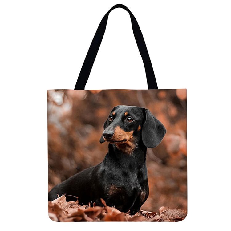 Black Dog - Linen Tote Bag