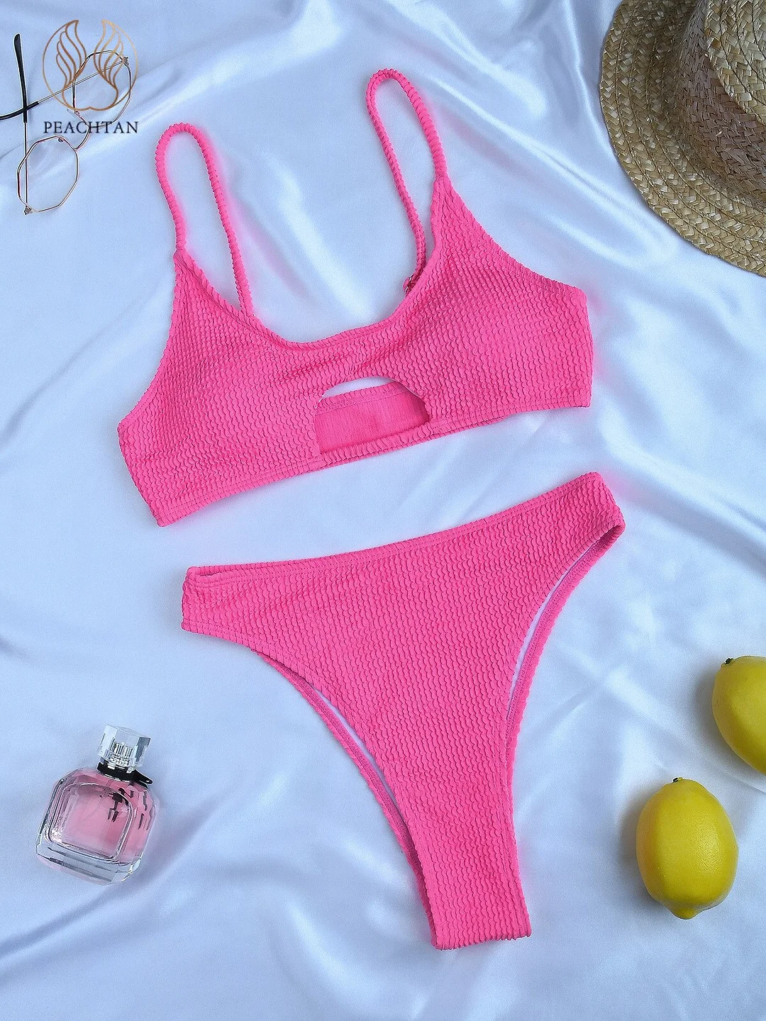 Peachtan Solid Bikinis Woman Push Up Swimsuit Low Waist Swimwear Conjunto Biquinis Feminino Trajes De Baño Mujer 2022