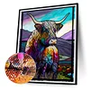 >SALE<5D DIY Full Round Drill Diamond Painting Stained Glass Yak Kit Home Decor(A3010)