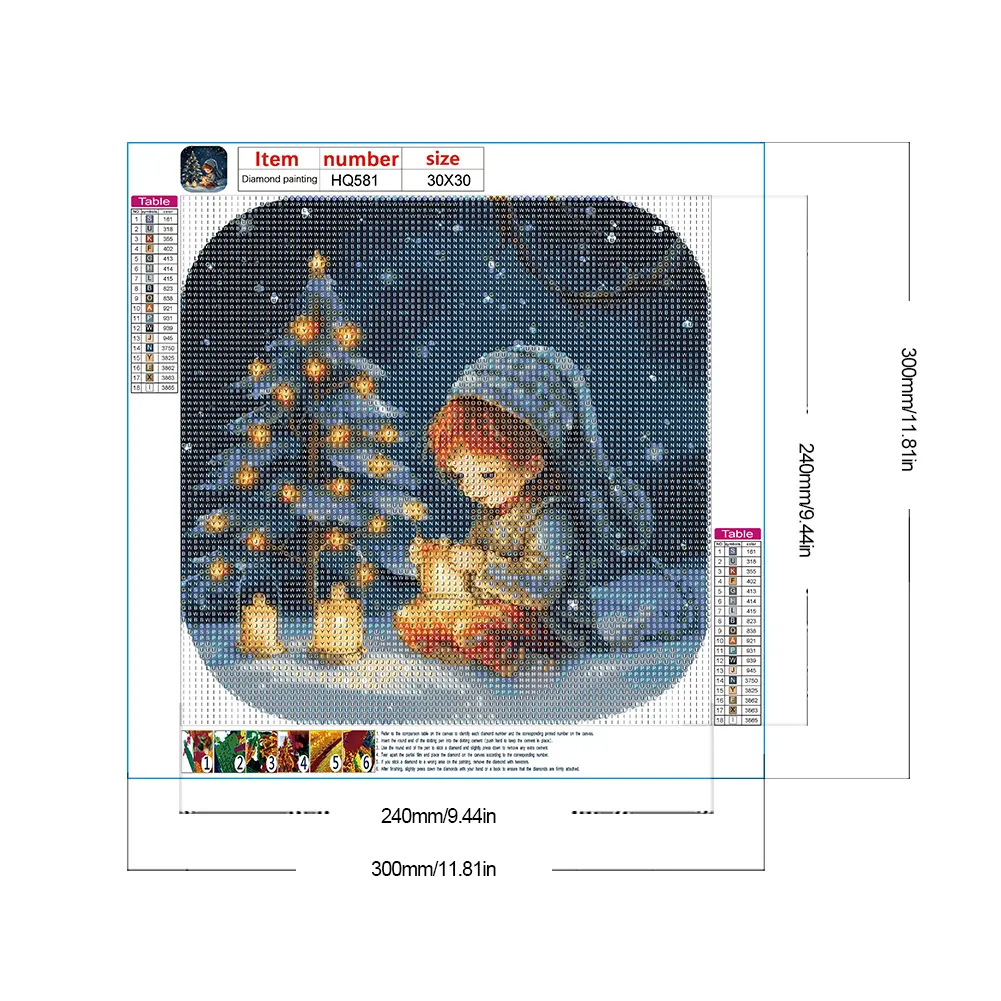 Full Round Diamond Painting 30*30cm - Snow Guard Night