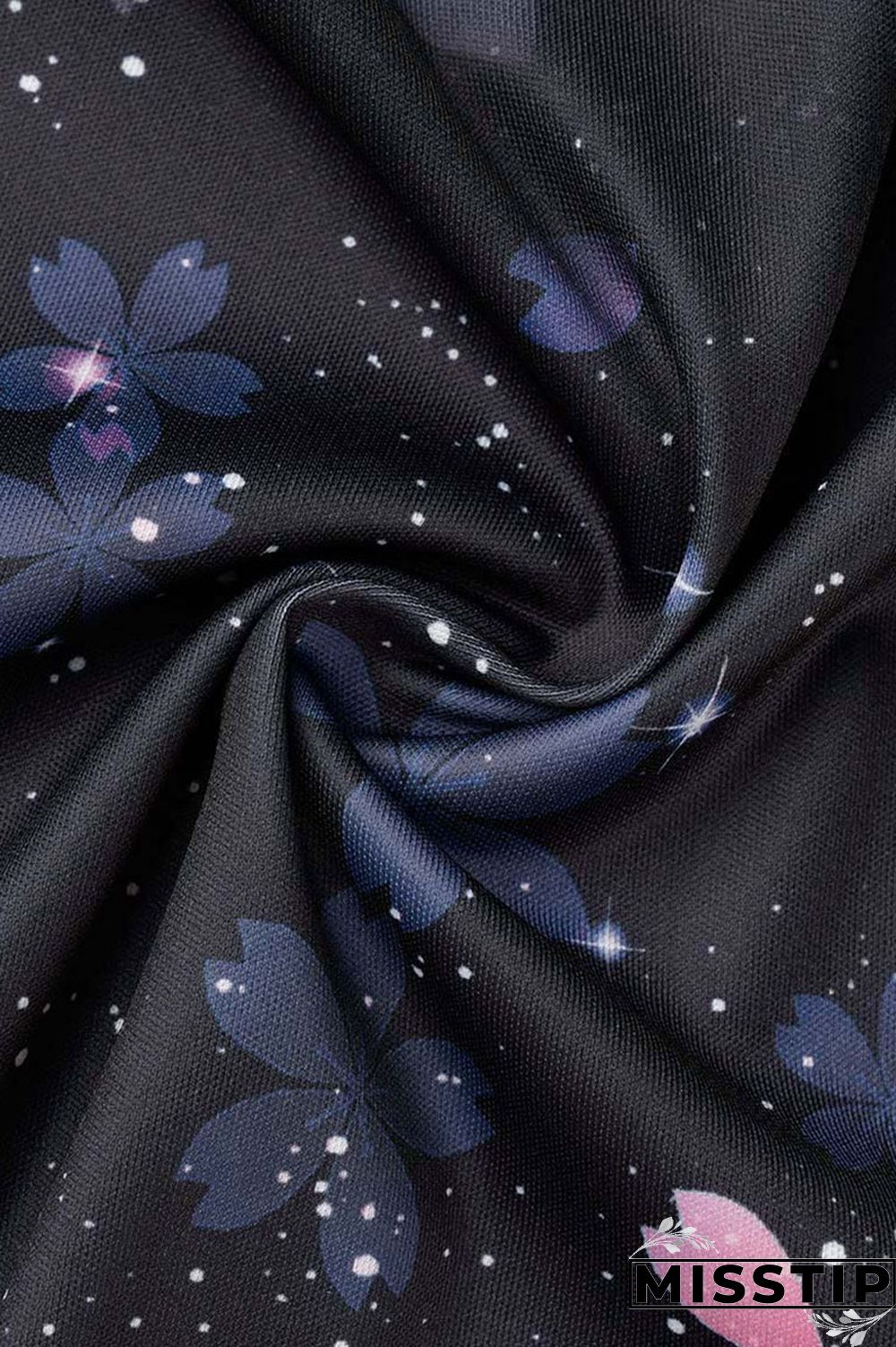 Black Pink Sweet Elegant Print Patchwork Asymmetrical Oblique Collar Dresses