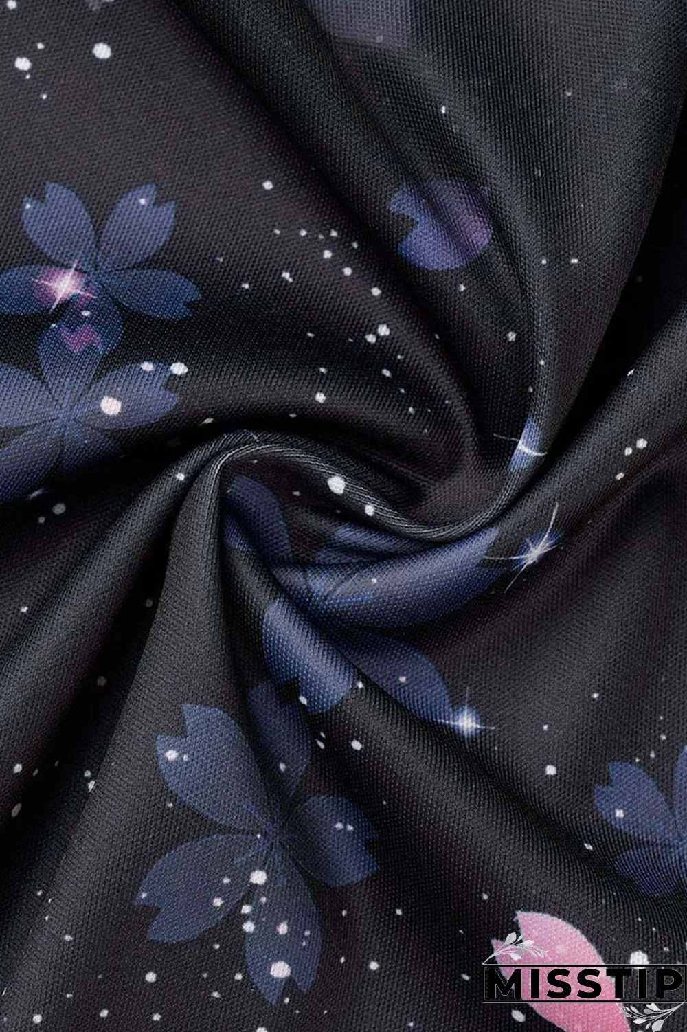 Black Pink Sweet Elegant Print Patchwork Asymmetrical Oblique Collar Dresses