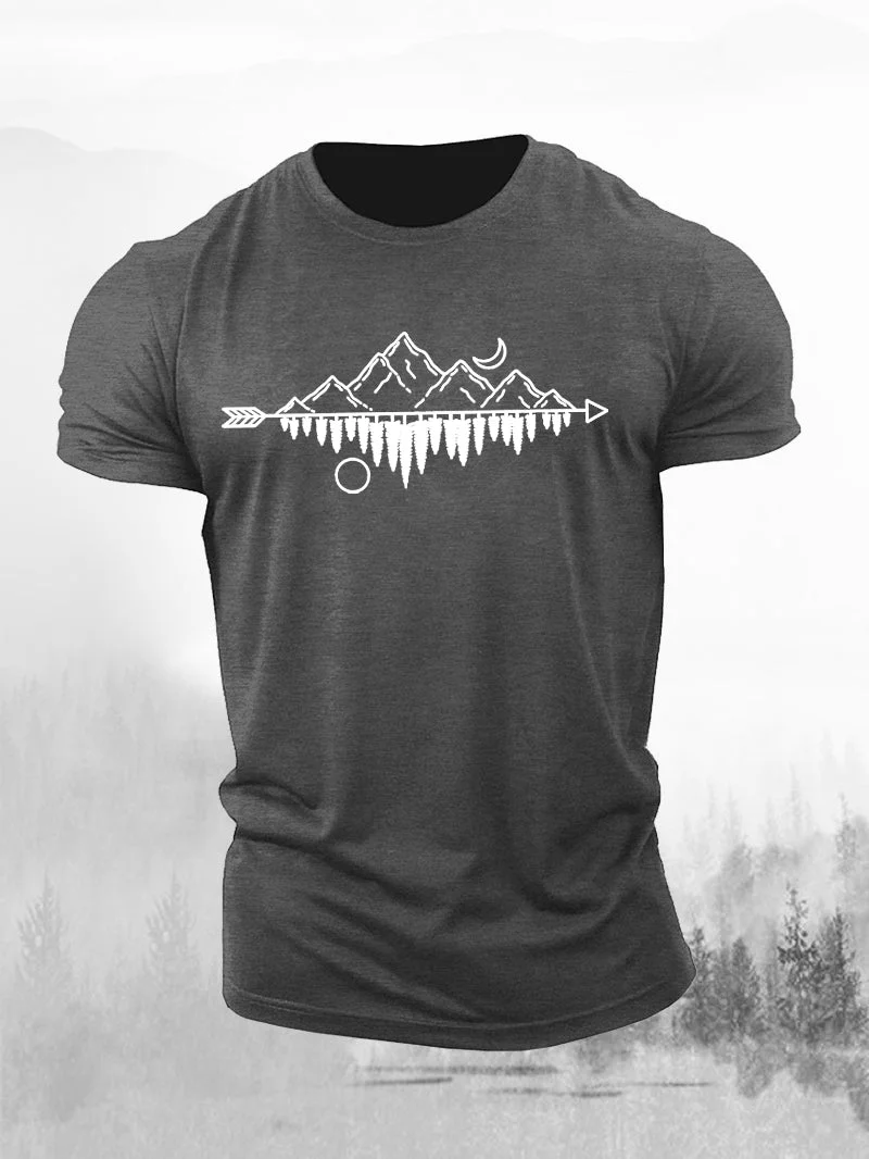 Men's White Version Arrow Mountain Short-Sleeved Shirt in  mildstyles