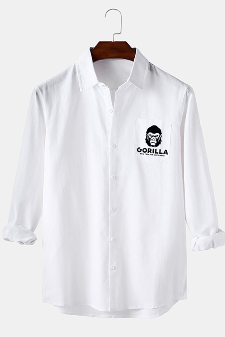 Small Orangutan Logo Print Long-Sleeve Shirt