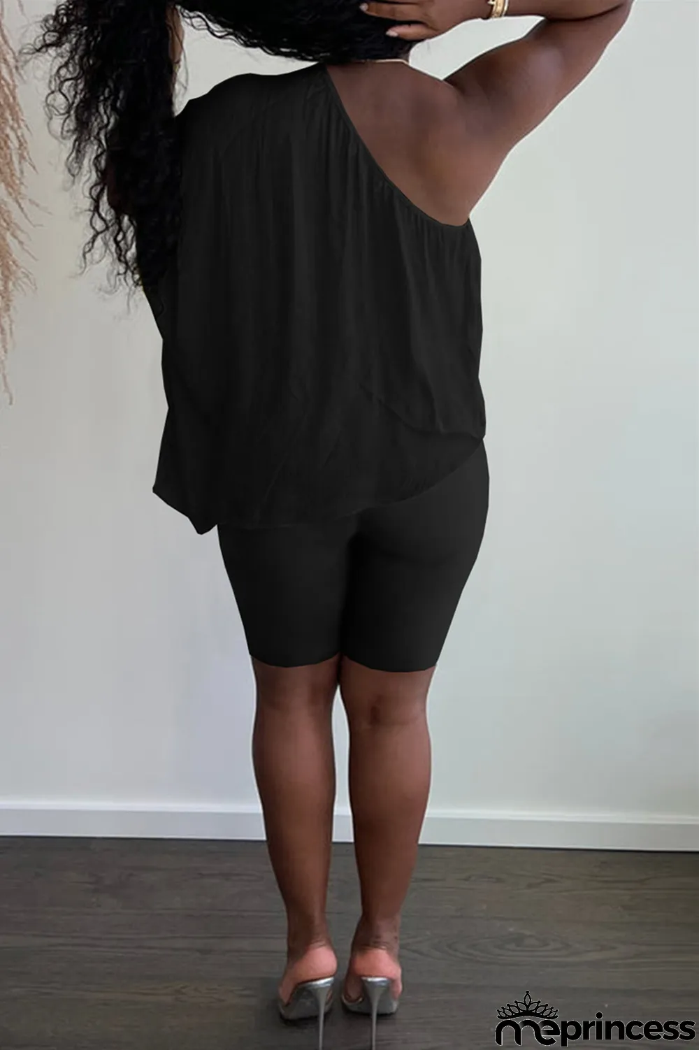 Red Fashion Casual Print Backless Oblique Collar Short Sleeve Two Pieces