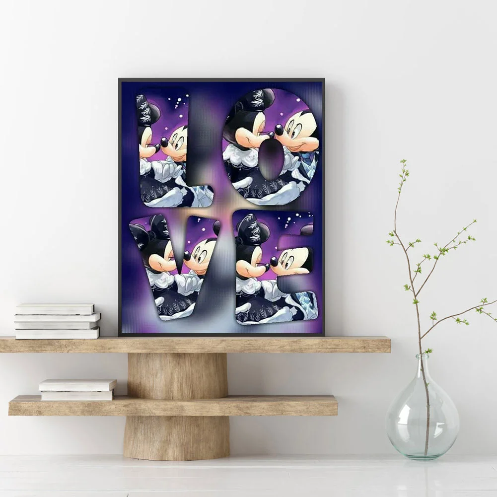 Full Round Diamond Painting 40*50cm - Mickey Mouse Love