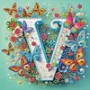 Butterfly Flower V 5D Partial Drill DIY Diamond Painting Kit 30*30cm