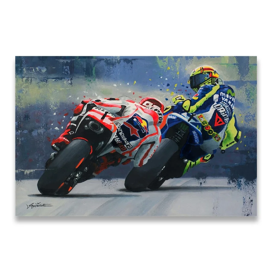 Abstract Oil Prints Poster Motorcycle Canvas Painting Posters Print Cuadros Wall Art Picture for Living Room Home Decoration